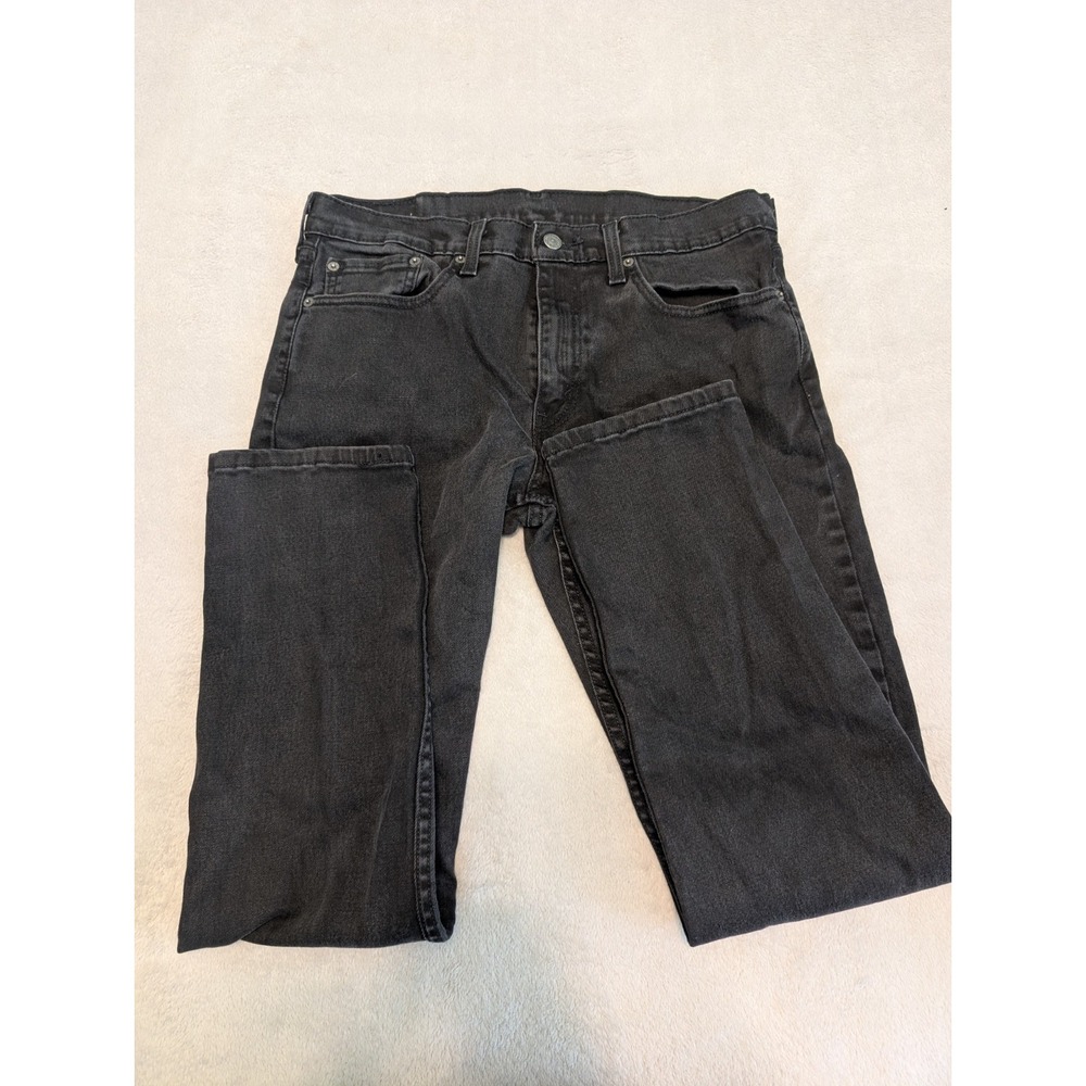 Levi's 502 Jeans Mens 31x32 Black Regular Taper Stretch Denim Pants
